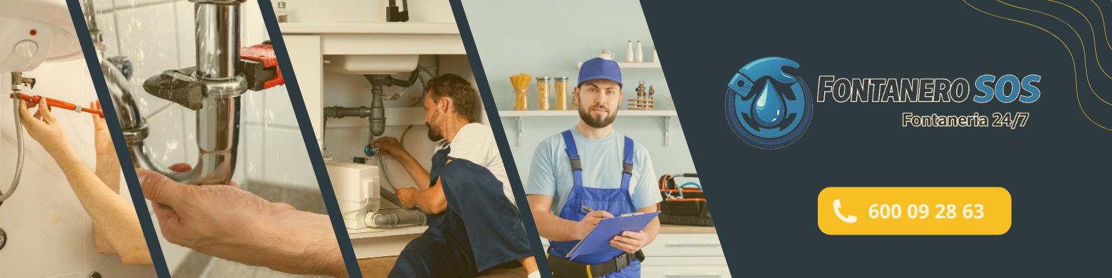 Fontanero Caldes d'Estrac reparando tuberías de emergencia en una casa local con herramientas profesionales